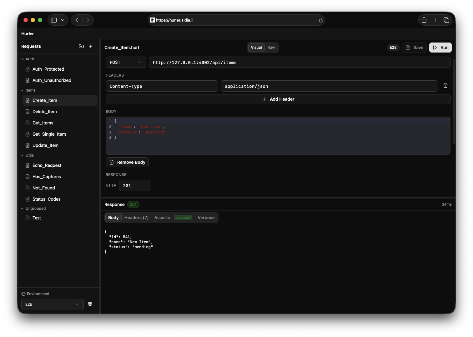 Hurler GUI Screenshot